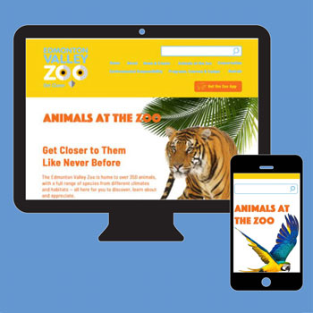Devices displaying Edmonton Valley Zoo website
